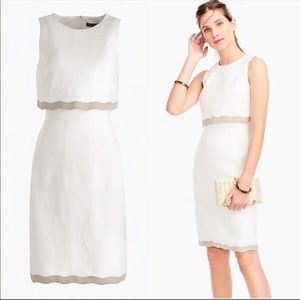 NWT J Crew White Linen Sheath Dress